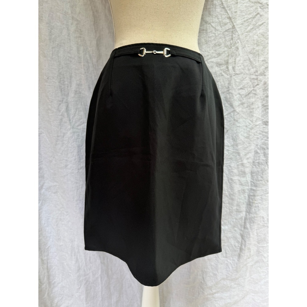 Danielle B Pencil Skirt Women Black Horsebit Buckle Back Zip Made in USA Size 10